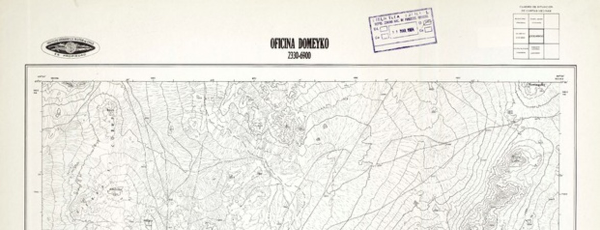 Oficina Domeyko 2330 - 6900 [material cartográfico] : Instituto Geográfico Militar de Chile.