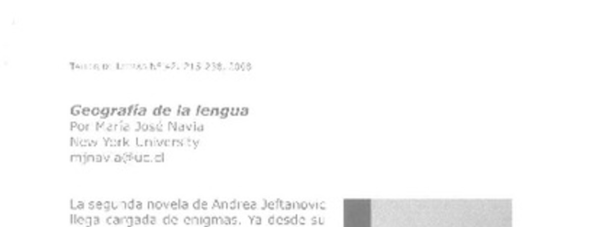 Geografía de la lengua  [artículo] Marís José Navia.