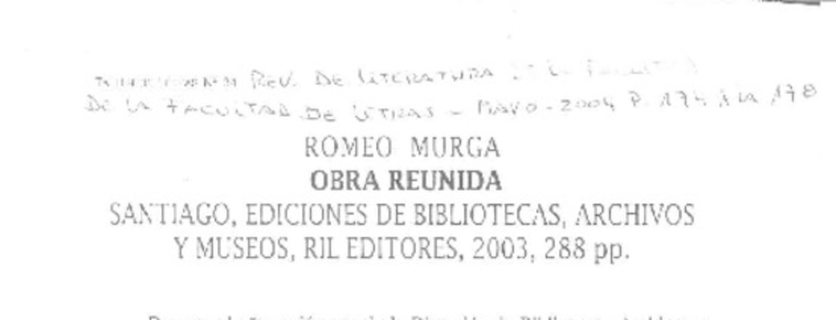 Romeo Murga  [artículo] Jaime Galgani Muñoz.