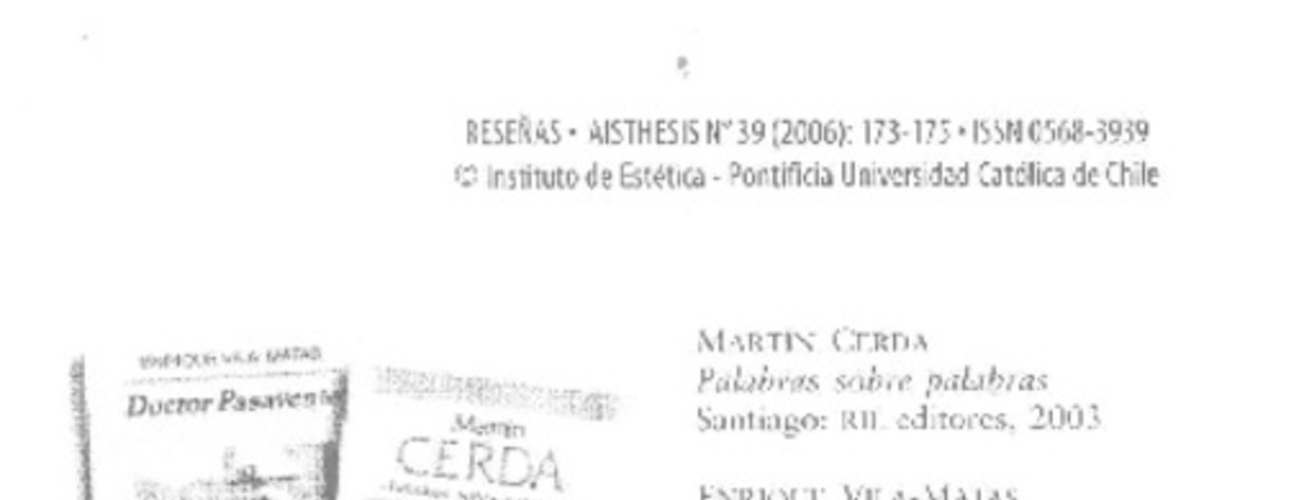 Reseñas  [artículo] Carlos Labbé.