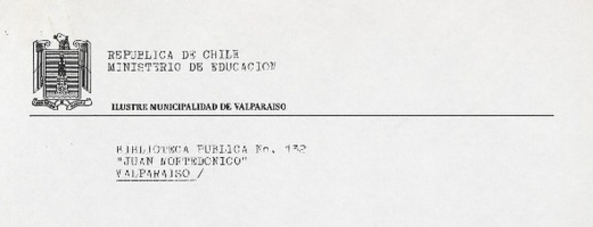 Información sobre asuntos típicos de Valparaíso  [manuscrito] Luz M. Parraguez B.