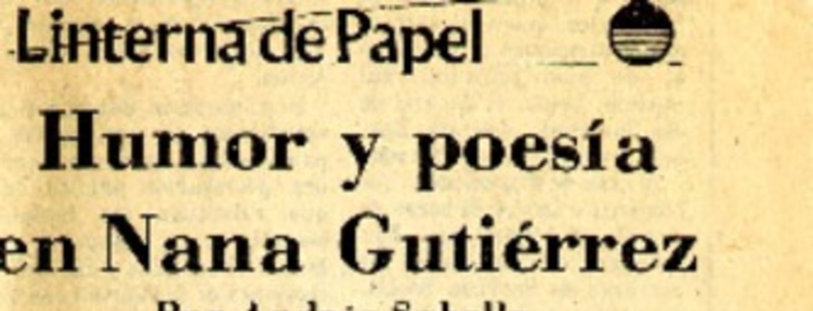 Humor y poesía en Nana Gutiérrez  [artículo] Andrés Sabella.