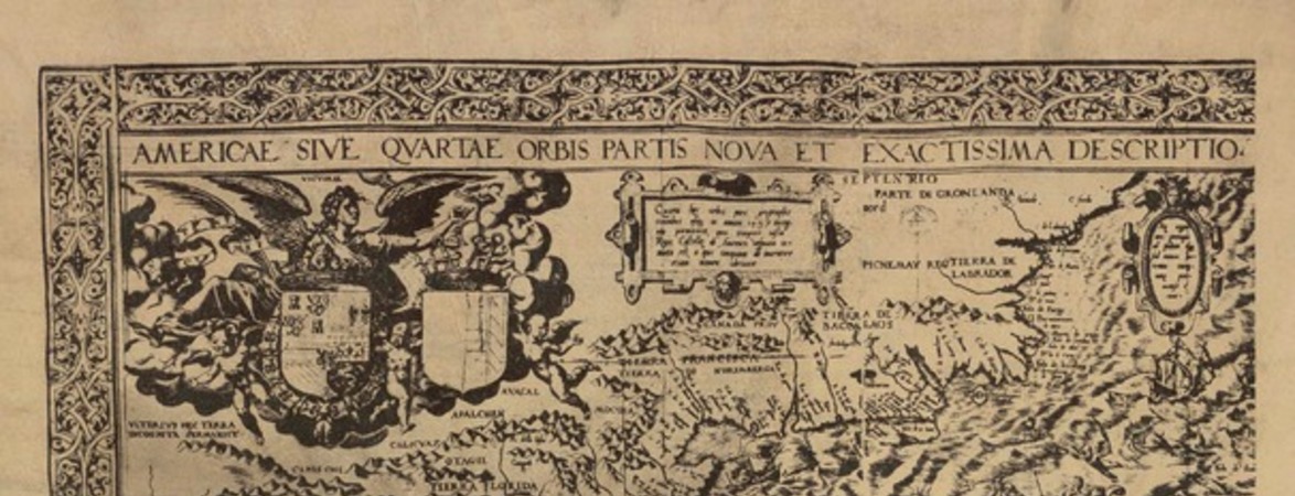 Americae sive qvartae orbis partis nova et exactissima descriptio  [material cartográfico] avtore Diego Gvtiero Philippi Regis Hisp. etc. Cosmographo ; Hiero. Cock excvde 1562 ; Hieronymus Cock excude cum gratia et priuilegio 1562.