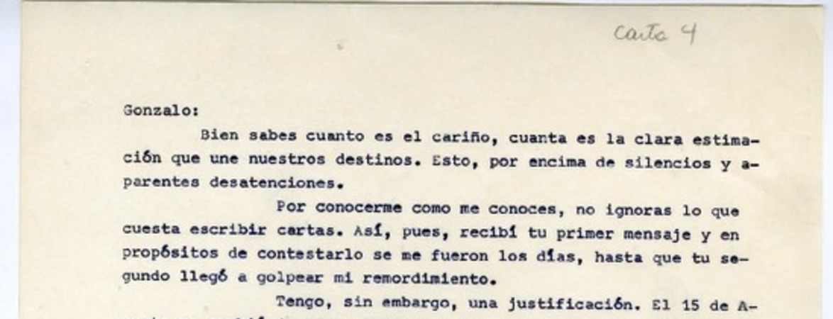[Carta] 1943 septiembre 5, Rancagüa, Chile [a] Gonzalo Drago  [manuscrito] Oscar Castro.