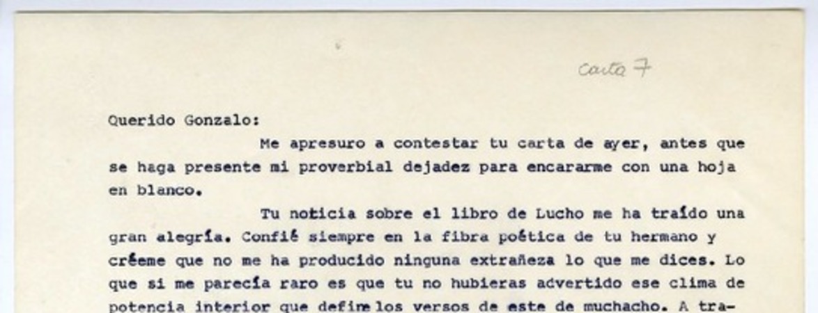 [Carta] [1940?], Rancagüa, Chile [a] Gonzalo Drago  [manuscrito] Oscar Castro.
