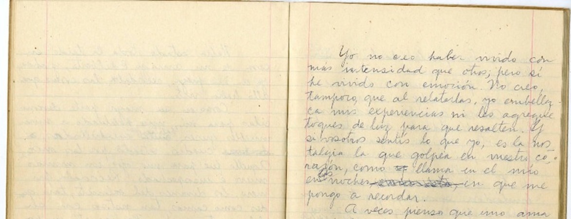 [Yo no creo haber vivido...] :  [manuscrito] [Oscar Castro].