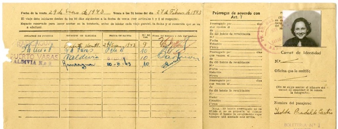 [Boletos de turismo]  [manuscrito] Ferrocarriles del Estado