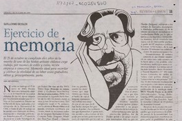 Ejercicio de memoria  [artículo] Juan José Adriasola
