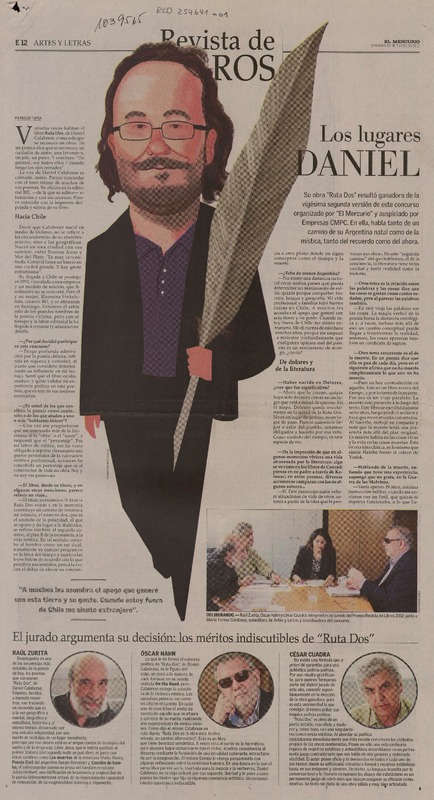 Los lugares de paso y de arraigo de Daniel Calabrese  [artículo] Patricio Tapia