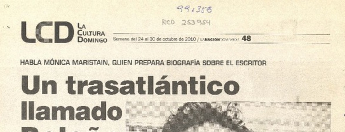 Un trasatlántico llamado Bolaño (entrevista)  [artículo] Javier García.