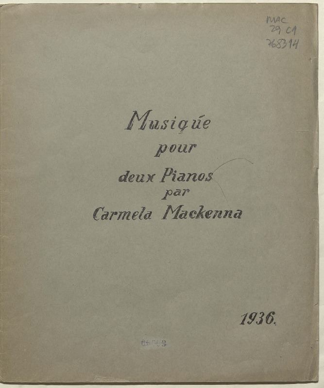Musique pour deux pianos Carmela Mackenna.