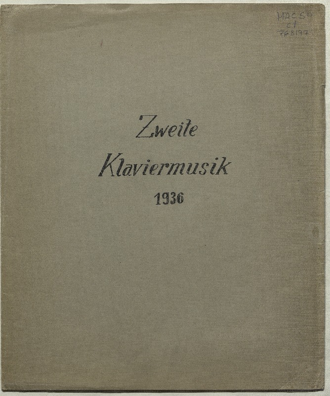 Zweite Klaviermusik  [música] Hans Mersmann.