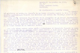 [Carta>, 1934 oct. 12 Madrid, España <a> Pedro Aguirre Cerda, Chile [Carta>, 1934 oct. 12 Madrid, España <a> Pedro Aguirre Cerda, Chile