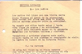 Motivos liceanos : los patios ; la campana : Motivos liceanos : los patios ; la campana :