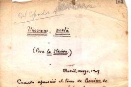 Unamuno, poeta