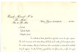 [Carta] 1942 jun. 17, Santos Lugares, [Argentina] [a] Gabriela Mistral, Petrópolis, Brasil