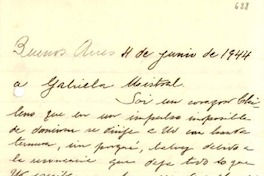 [Carta] 1944 jun. 4, Buenos Aires, [Argentina] [a] Gabriela Mistral