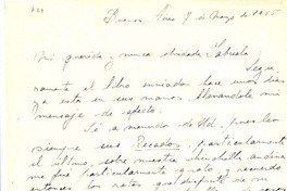 [Carta] 1945 mar. 7, Buenos Aires [a] Gabriela Mistral