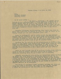 [Carta] 1951 jul. 5, Buenos Aires, Argentina [a] Gabriela Mistral, Rapallo, Italia