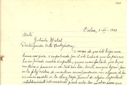 [Carta] 1933 jul. 1, Talca [a] Gabriela Mistral, Madrid