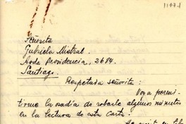 [Carta] 1938 jun. 28, Valparaíso [a] Gabriela Mistral, Santiago