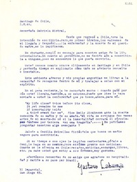 [Carta] 1944 mayo 2, Santiago, Chile [a] Gabriela Mistral