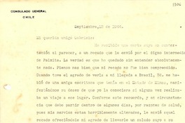[Carta] 1944 sept. 12, [Chile?] [a] Gabriela Mistral