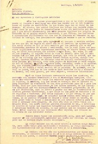 [Carta] 1944 oct. 1, Santiago, [Chile] [a] Gabriela Mistral, Rio de Janeiro, [Brasil]