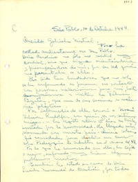 [Carta] 1944 oct. 14, São Pablo, [Brasil] [a] Gabriela Mistral, [Brasil]