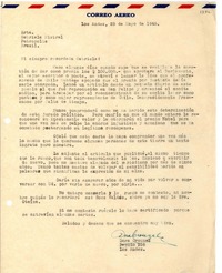 [Carta] 1945 mayo 28, Los Andes, [Chile] [a] Gabriela Mistral, Petrópolis, Brasil