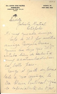 [Carta] 1945 abr. 11, Santiago [a] Gabriela Mistral, Petrópolis