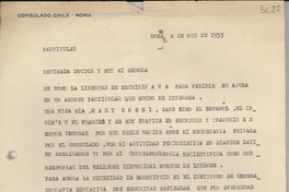 [Carta] 1933 oct. 2, Roma [a] Gabriela Mistral, Roma