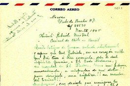 [Carta] 1945 nov. 4, Viña del Mar [a] Gabriela Mistral, Petrópolis
