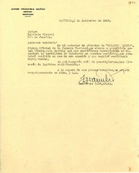 [Carta] 1945 sept. 3, Santiago, [Chile] [a] Gabriela Mistral, Río de Janeiro, [Brasil]