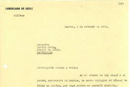 [Carta] 1945 oct. 2, Santos, [Brasil?] [a] Lucila Godoy, Petrópolis, [Brasil]