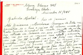 [Carta] 1945 nov. 15, Santiago [a] Gabriela Mistral