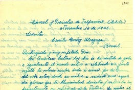 [Carta] 1945 nov. 16, Valparaíso [a] Lucila Gogoy Alcayaga, Petrópolis