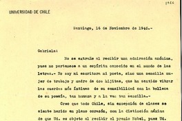 [Carta] 1945 nov. 16, Santiago, [Chile] [a] Gabriela [Mistral]