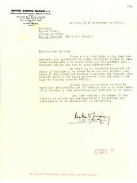 [Carta] 1945 nov. 16, La Paz, [Bolivia] [a] Señorita Lucila Godoy, Cónsul de Chile, Río de Janeiro, (Rep. del Brasil)