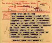 [Telegrama] 1945 nov. 17, Santiago, [Chile] [a] Gabriela Mistral, [Brasil]