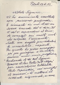 [Carta] 1951 jun. 23, Trento, [Italia] [a] [Gabriela Mistral]