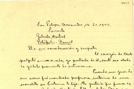 [Carta] 1945 nov. 16, San Felipe, [Chile] [a] Gabriela Mistral, Petrópolis