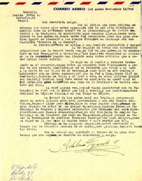 [Carta] 1945 nov. 16, Los Andes [a] Gabriela Mistral, Petrópolis