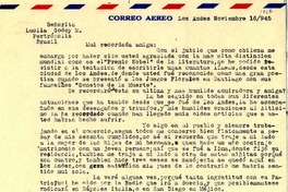 [Carta] 1945 nov. 16, Los Andes [a] Gabriela Mistral, Petrópolis