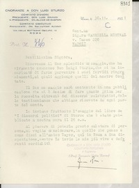 [Carta] 1951 nov. 30, Roma, [Italia] [a] Gabriella Mistral, Napoli