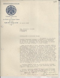 [Carta] 1943 ene. 15, Santiago de Chile [a] Gabriela Mistral, Petrópolis, Brasil