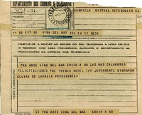 [Telegrama] 1945 nov. 18, Viña del Mar, [Chile] [a] Gabriela Mistral, Petrópolis, [Brasil]