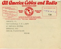 [Telegrama] 1945 nov. 16, Santiago, Chile [a] Gabriela Mistral, Río de Janeiro, [Brasil]