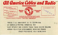 [Telegrama] 1945 nov. 16, Coquimbo [a] Gabriela Mistral, Petrópolis