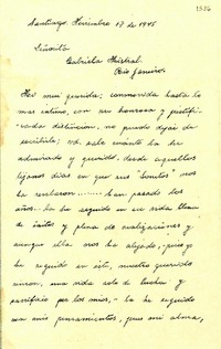 [Carta] 1945 nov. 17, Santiago, [Chile] [a] Gabriela Mistral, Rio de Janeiro, [Brasil]